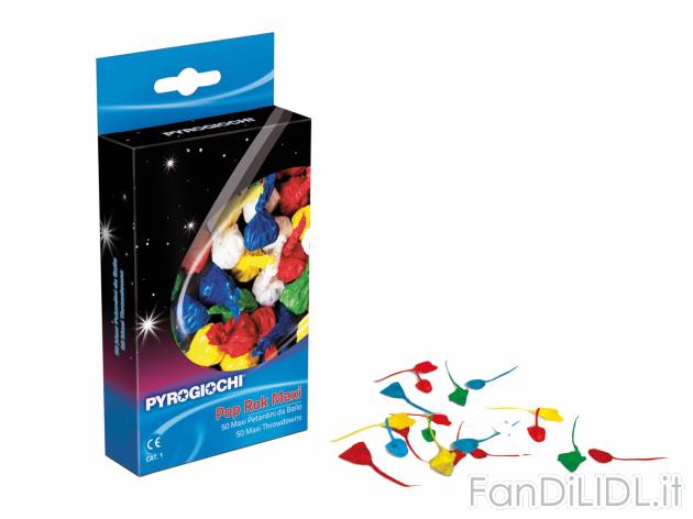 Petardini da ballo POP ROK MAXI Pyrogiochi, prezzo 1.99 €  
50 pezzi
Caratteristiche