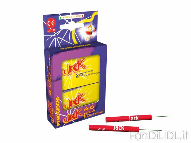 Petardi Jack Pyrogiochi, prezzo 1.99 &#8364;  
40 pezzi
Caratteristiche