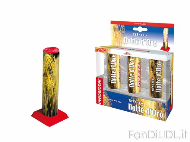 Fontana EFFETTO NOTTE DORO Pyrogiochi, prezzo 4.99 &#8364;  
3 pezzi
Caratteristiche