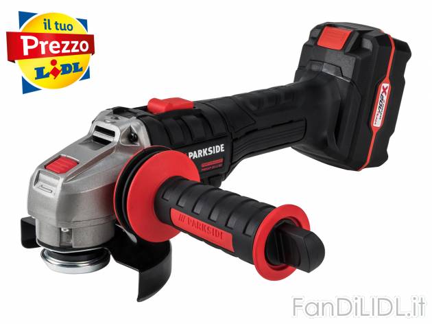 Smerigliatrice angolare ricaricabile Parkside, prezzo 89.00 € 
- Impugnatura ...