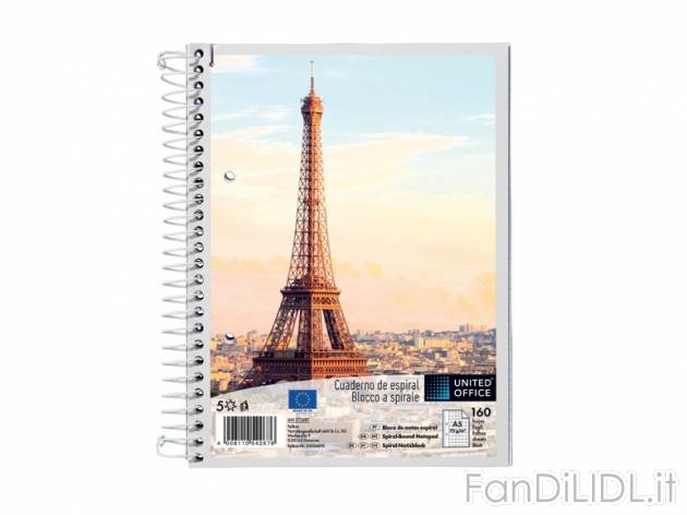 Blocco a spirale A5 United Office, prezzo 1,49 &#8364; per Alla confezione 
- ...