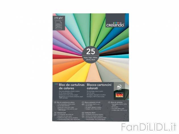 Blocco carta/cartoncini colorati , prezzo 2,49 &#8364; per Alla confezione 
- ...