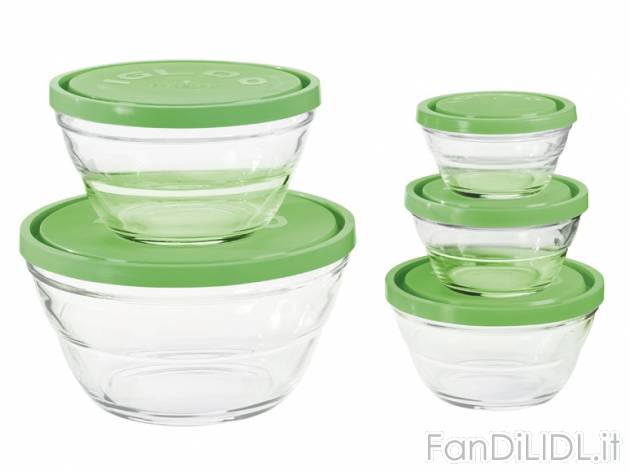 Set ciotole in vetro con coperchio Ernesto, prezzo 7,99 &#8364; per Al set 
- ...