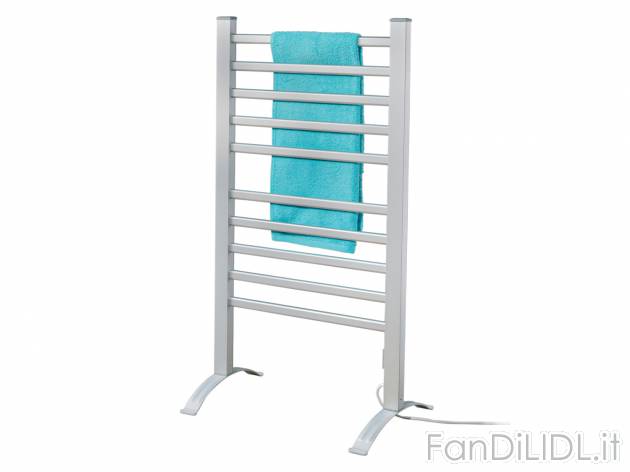 Termoarredo elettrico Silvercrest, prezzo 39.99 € 
- Da appoggio o a parete (materiale ...