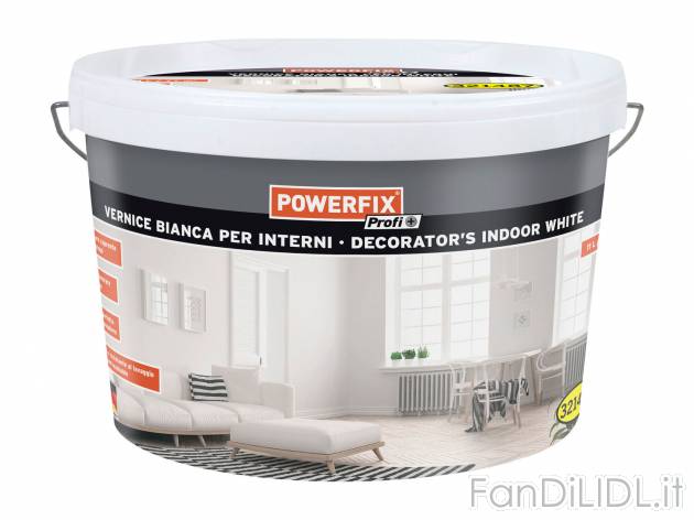 Vernice bianca per interni Powerfix, prezzo 17.99 &#8364;  
11 l
Caratteristiche