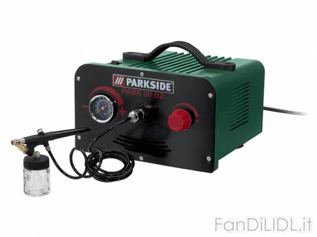 Set aerografo con compressore Parkside, prezzo 69,99 &#8364; per Al set 
- ...