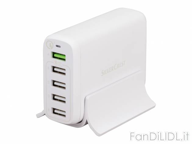 Stazione di ricarica USB Silvercrest, prezzo 14.99 € 
Con 