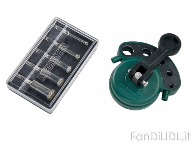 Set foretti diamantati con guida a ventosa Parkside, prezzo 7,99 &#8364; per ...