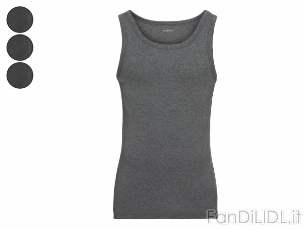 Canotta da uomo Livergy, prezzo 8.99 &#8364; 
3 pezzi - Misure: M-XL 
- Puro ...