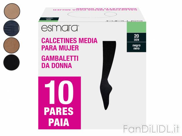 Gambaletti da donna 20DEN Esmara, prezzo 3.99 &#8364; 
10 pezzi - Misure: 35-42 ...