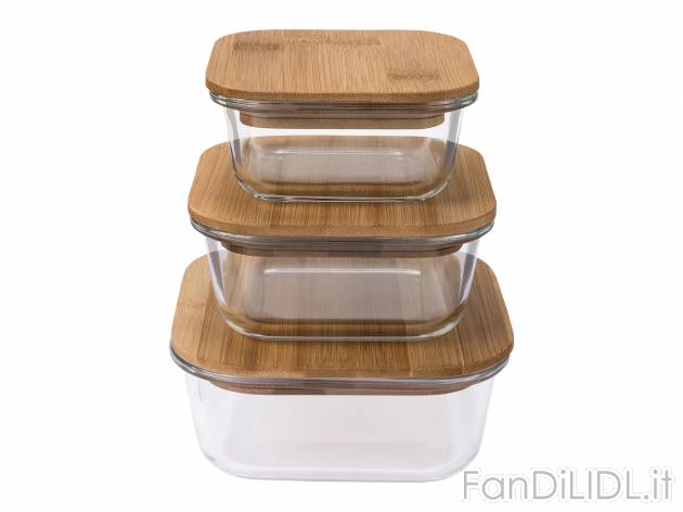 Set 3 contenitori in vetro con coperchio in bambù Ernesto, prezzo 9.99 &#8364; ...