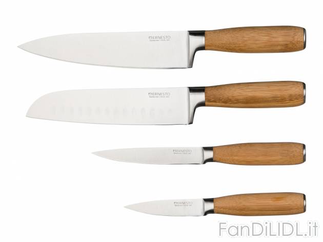 Coltelli con manico in bambù o in acciaio Ernesto, prezzo 6.99 &#8364; 

Caratteristiche
 ...