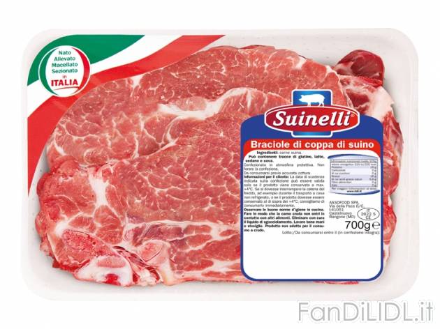 Braciole di coppa di suino , prezzo 3,49 &#8364; per 700 g, € 4,99/kg EUR. ...