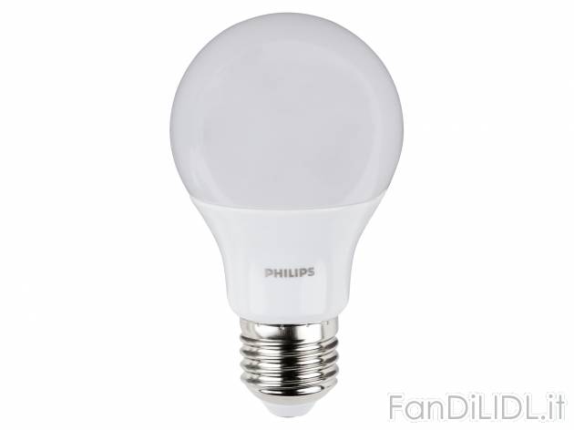 Lampadina LED Philips, prezzo 6.99 &#8364; 
3 pezzi 
E27
- 9W
- bianco caldo
- ...