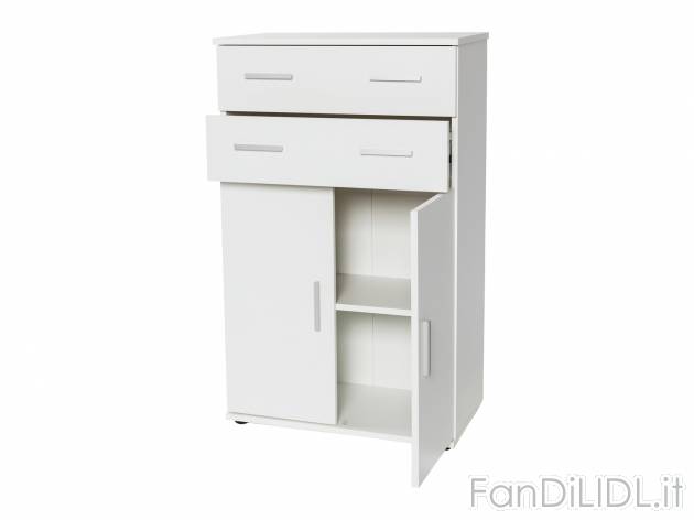 Mobiletto con 2 cassetti e 2 ante Livarno Living, prezzo 39.99 € 
- Ripiano regolabile ...