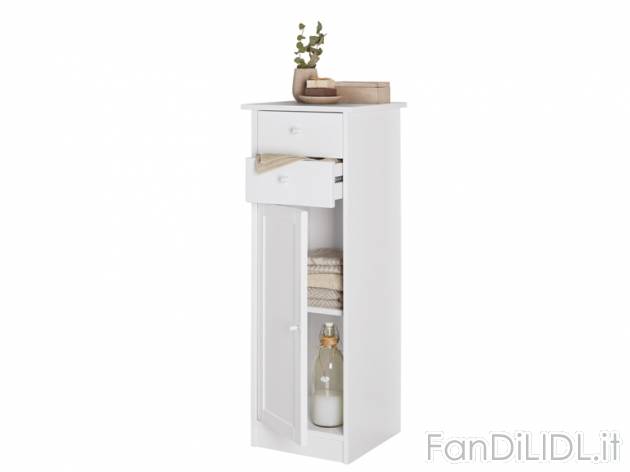 Mobiletto da bagno bianco o color quercia , prezzo 34,99 &#8364; per Alla confezione ...