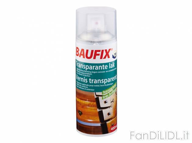 Vernice trasparente spray, 400ml , prezzo 3,49 &#8364; per Alla confezione 
- ...