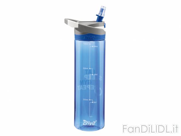 Borraccia Crivit, prezzo 7.99 € 
700 ml 
- Lavabile in lavastoviglie
Caratteristiche

- ...