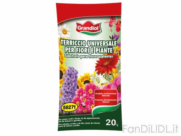 Terriccio 20L , prezzo 0,99 &#8364; per Alla confezione 
- Adatto per piante ...