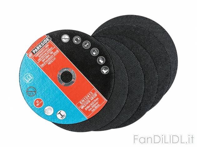 Mole abrasive da taglio Parkside, prezzo 4.99 € 
6 pezzi 
- Dimensioni: Ø 180 ...