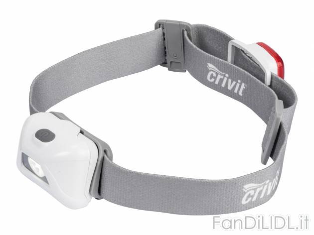 Lampada frontale LED Crivit, prezzo 9.99 &#8364; 
- 5 modalit&agrave; di ...