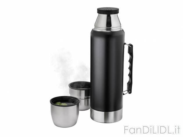 Borraccia termica con tracolla Crivit, prezzo 9.99 &#8364; 
1 L 
- 2 bicchieri ...