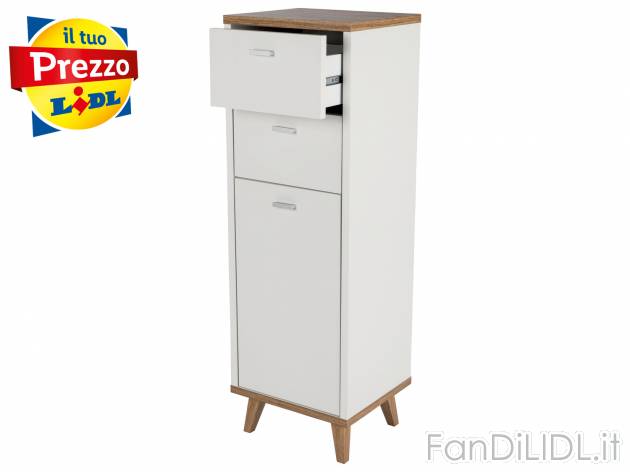 Mobiletto da bagno con 1 anta e 2 cassetti Livarno Living, prezzo 29.99 € 
- ...