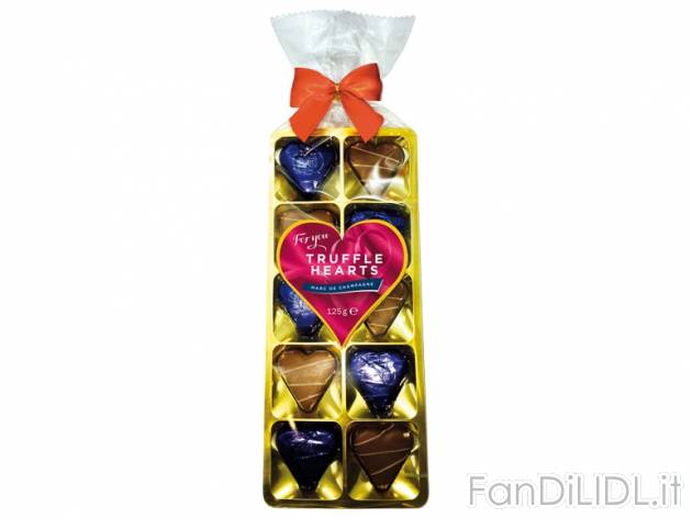 Praline di cioccolato , prezzo 1,99 &#8364; per 125-g-confezione, € 15,92/kg ...