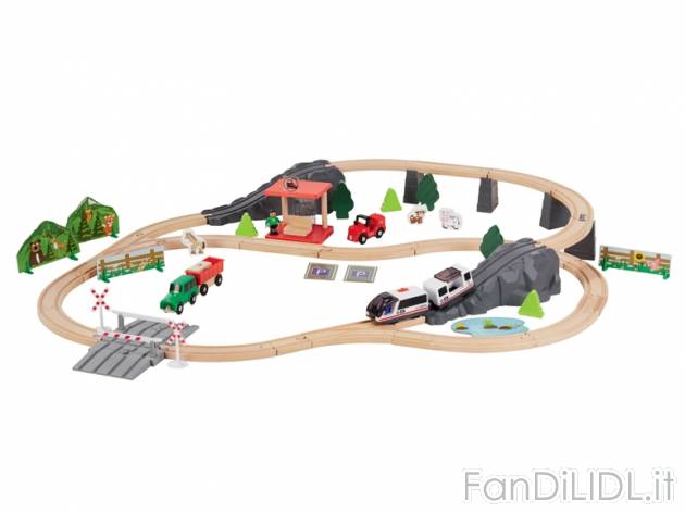 Gioco ferrovia in legno , prezzo 19,99 &#8364; per Alla confezione 
- Locomotiva ...