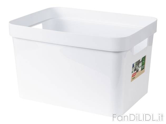 Box portaoggetti , prezzo 4,99 EUR  
Box portaoggetti  17 L  
-  35,6 x 26,6 x 21,8 cm