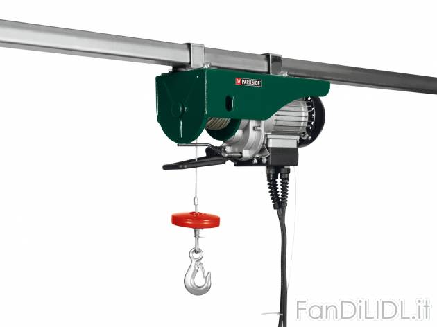 Paranco sollevatore Parkside, prezzo 69.00 € 
- Motore elettrico con protezione ...