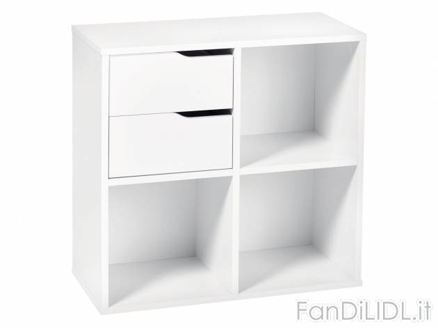Mobiletto con 3 scomparti e 2 cassetti Livarno Living, prezzo 39.99 € 
- Materiale ...