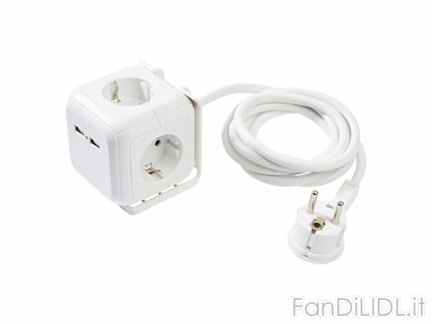 Presa multipla cubo con porte USB Silvercrest, prezzo 9.99 € 
- 4 prese di corrente
- ...