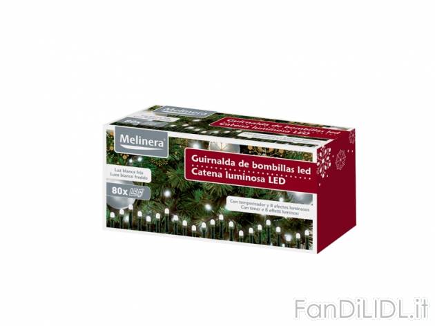 Catena luminosa 80 LED Melinera, prezzo 11,99 &#8364; per Alla confezione 
- ...