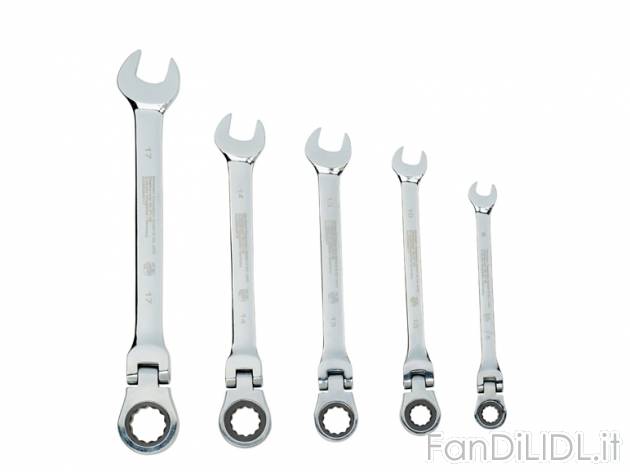 Set chiavi combinate Powerfix, prezzo 14,99 &#8364; per Al set 
- Chiave a cricchetto ...
