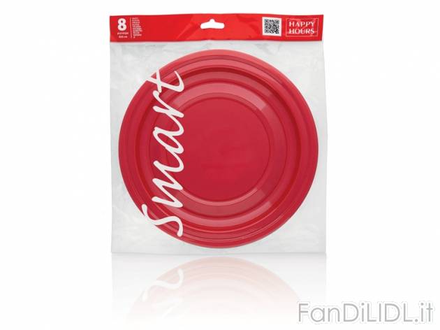 Piatti di plastica rossi , prezzo 1,99 &#8364; per Alla confezione 
- &Oslash; ...