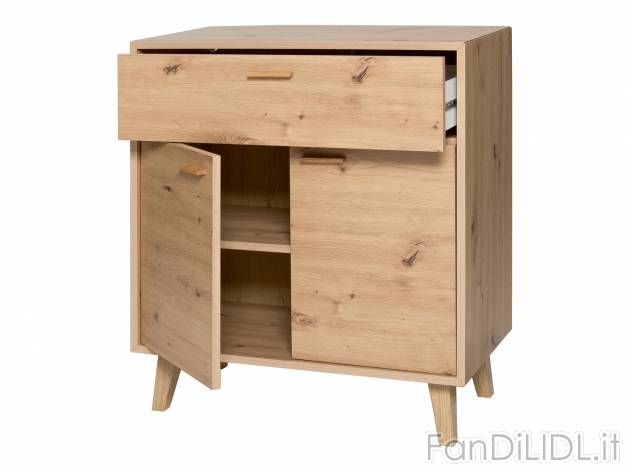 Mobiletto con 2 ante e 1 cassetto Livarno Living, prezzo 79.00 € 
- Materiale ...