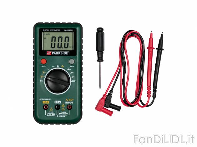 Multimetro digitale Parkside, prezzo 14.99 € 
- Per misurare l&#039;intensità ...