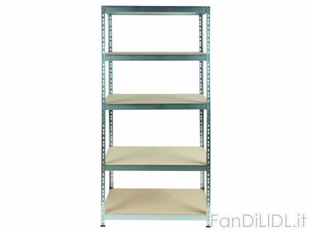 Scaffale in metallo con 5 ripiani Powerfix, prezzo 29.99 € 
- Montaggio con sistema ...