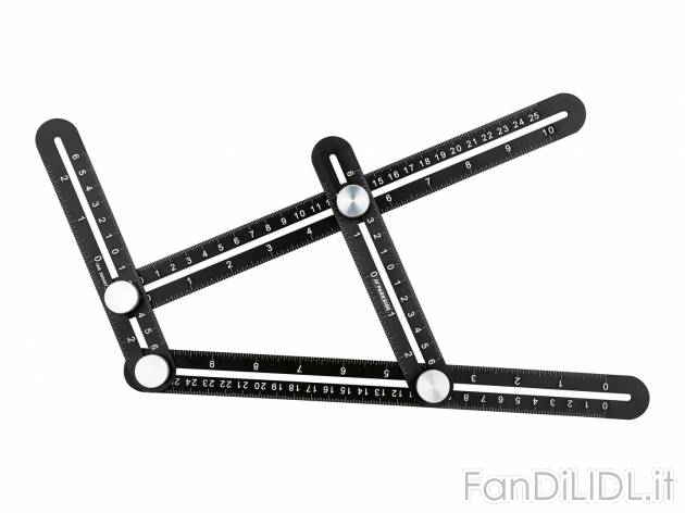 Righello multiangolo, scalimetro o squadra Parkside, prezzo 7.99 € 
- In alluminio
Caratteristiche ...