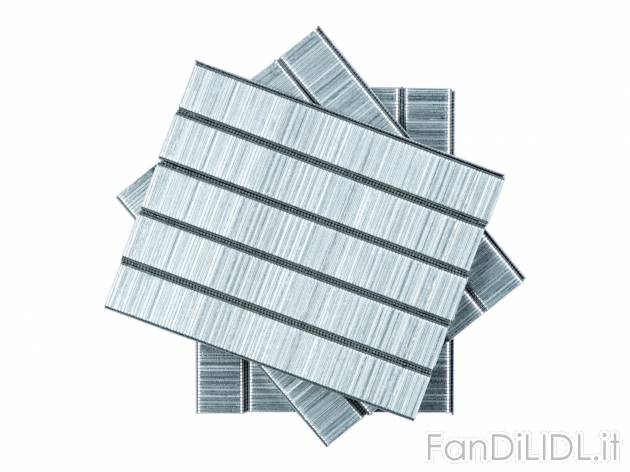 Set graffe o chiodi Parkside, prezzo 1.99 &#8364; 
3000 pezzi per ciascun set
Caratteristiche
 ...