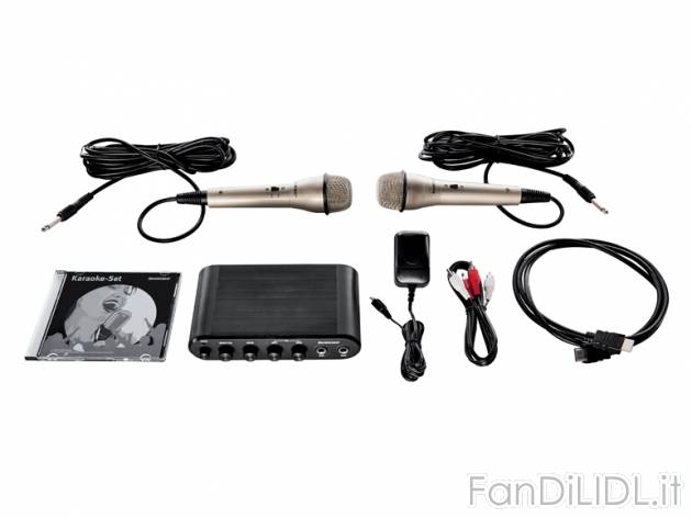 Set karaoke , prezzo 49,99 &#8364; per Al set 
- Per l&#039;attacco a lettori ...
