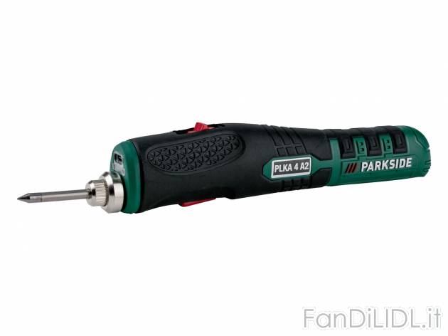 Saldatore ricaricabile Parkside PLKA 4 A2, prezzo 12.99 € 
- Con illuminazione ...