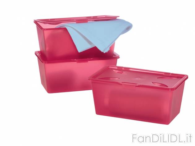 Set contenitori , prezzo 1,99 &#8364; per Al set 
- Coperchio ribaltabile e ...