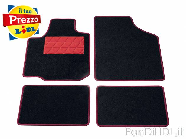 Set tappetini auto Ultimate Speed, prezzo 5.99 € 
4 pezzi 
- Antiscivolo e fonoassorbente
- ...