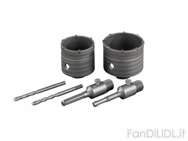 Set frese a tazza Parkside, prezzo 14.99 € 
6 pezzi 
- Adattatore con gambo ...