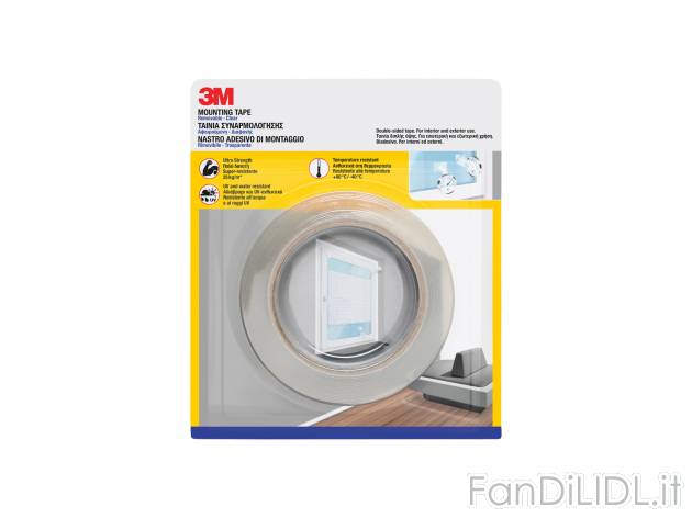 Nastro adesivo di montaggio o per specchi 3m, prezzo 3.99 € 
- 19 mm x 5 m o ...
