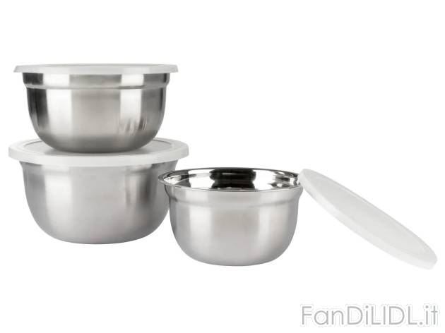 Set ciotole in acciaio con coperchio , prezzo 6,99 EUR 
Set ciotole in acciaio con ...