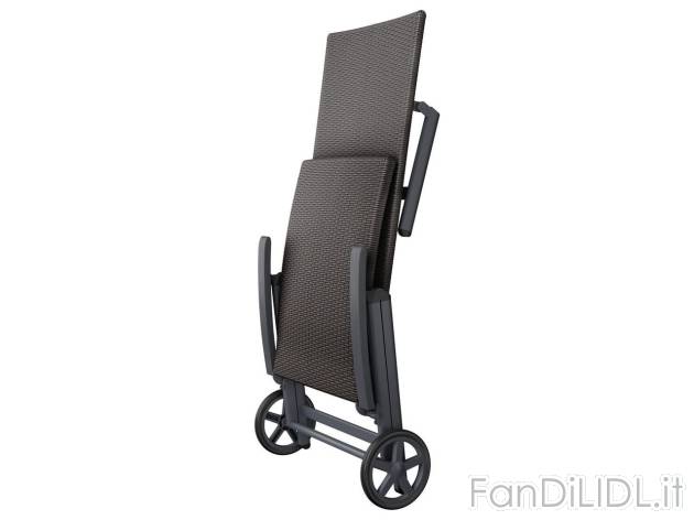 Lettino sdraio da giardino con rotelle , prezzo 149 EUR 
Lettino sdraio da giardino ...