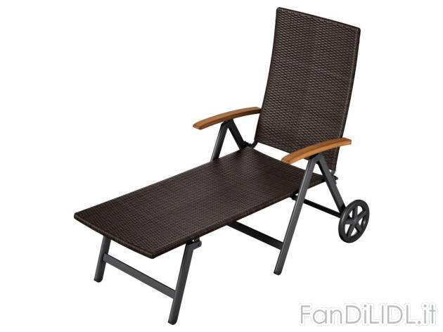 Lettino sdraio da giardino con rotelle , prezzo 149 EUR 
Lettino sdraio da giardino ...